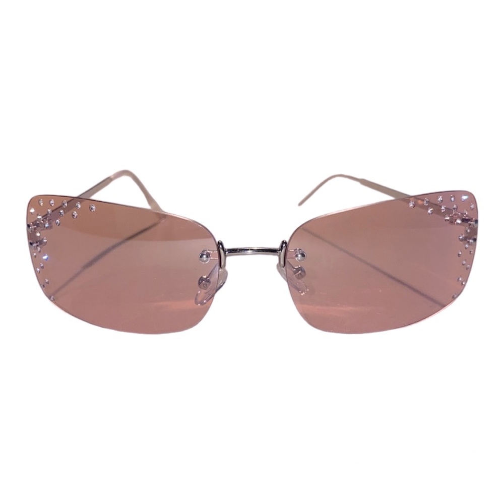 Y2k bedazzled pink sunglasses